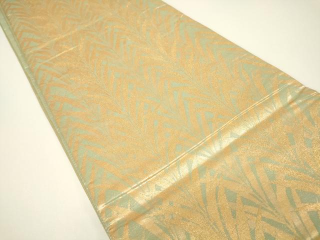 平和屋着物▼六通柄袋帯 草葉文 金糸 正絹 逸品 DABH6059az