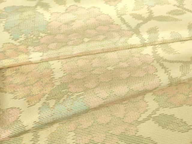 平和屋着物▽本場大島紬 単衣 草花文 正絹 逸品 DABH6098az
