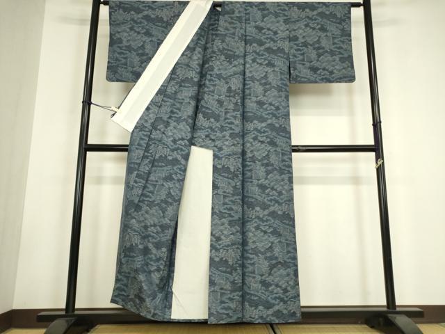 平和屋着物▽本場大島紬 単衣 流水松文 正絹 逸品 DABH6103az