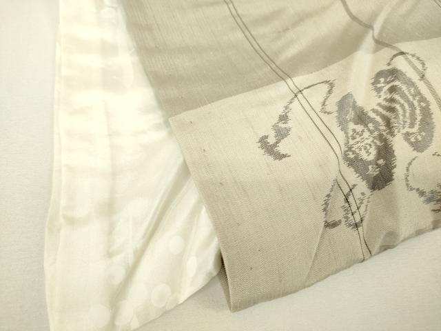 平和屋着物▽上質な紬 単衣 鼓文 正絹 逸品 DABH6113az