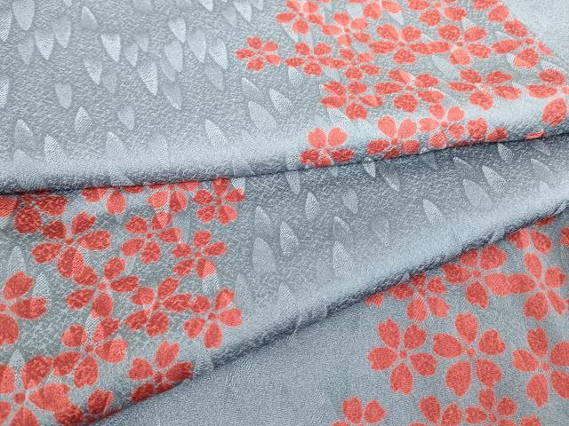 平和屋着物▽上質な小紋 単衣 舞桜文 正絹 逸品 DABH6116az