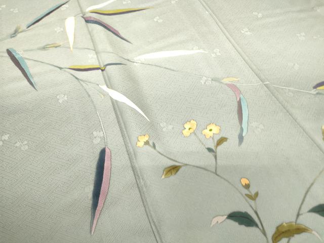 平和屋着物▽訪問着 単衣 草花文 手描き 暈し染め 正絹 逸品 DABH6136az
