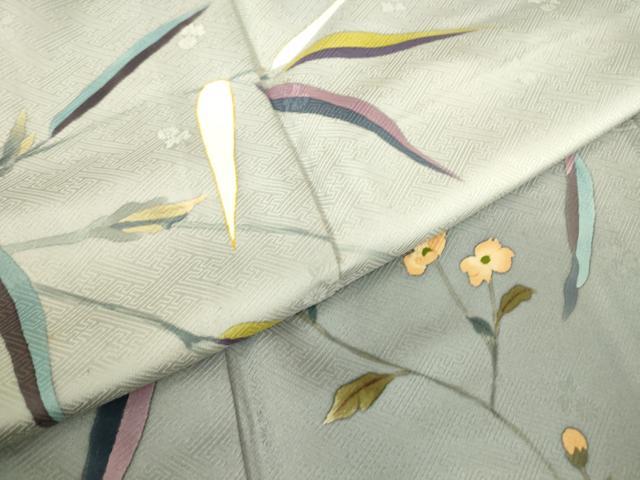平和屋着物▽訪問着 単衣 草花文 手描き 暈し染め 正絹 逸品 DABH6136az