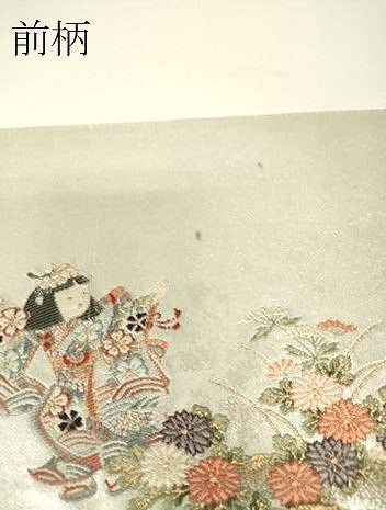 平和屋着物▼太鼓柄袋帯 童子遊び 金糸 引箔 正絹 逸品 DABH6263az
