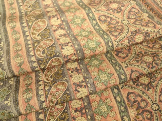 平和屋着物▽上質な小紋 単衣 ペイズリー柄 花間道 正絹 逸品 DABH6268az