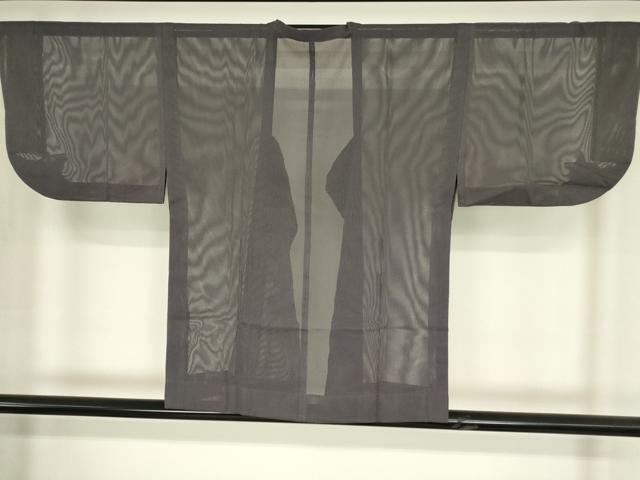 平和屋着物▽道行コート スリーシーズン 春夏秋 塵除け 格子文 紫鼠色 正絹 逸品 DABH6269az