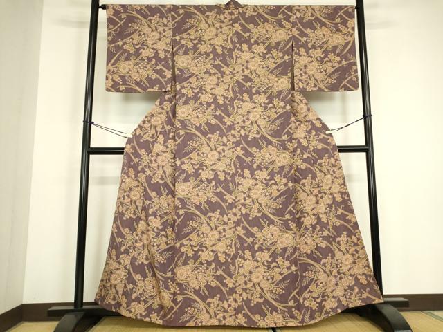 平和屋着物▽上質な小紋 単衣 辻が花 正絹 逸品 DABH6270az