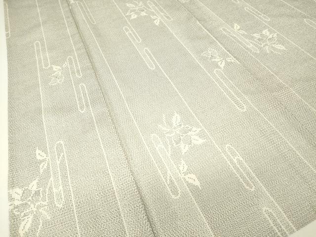 平和屋着物▽本塩沢 単衣 草花間道 110亀甲 正絹 逸品 DABH6278az