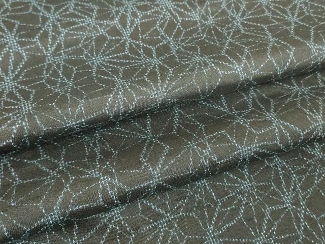 平和屋着物▽上質な紬 単衣 麻の葉文 正絹 逸品 DABH6281az