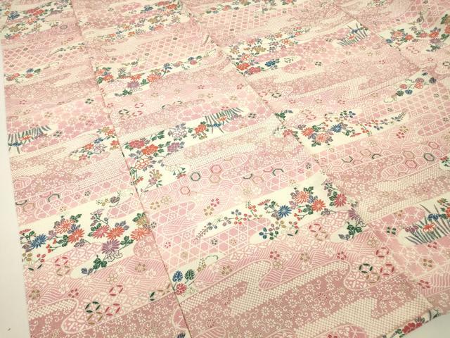 平和屋着物▽上質な小紋 単衣 霞取花文 正絹 逸品 DABH6291az