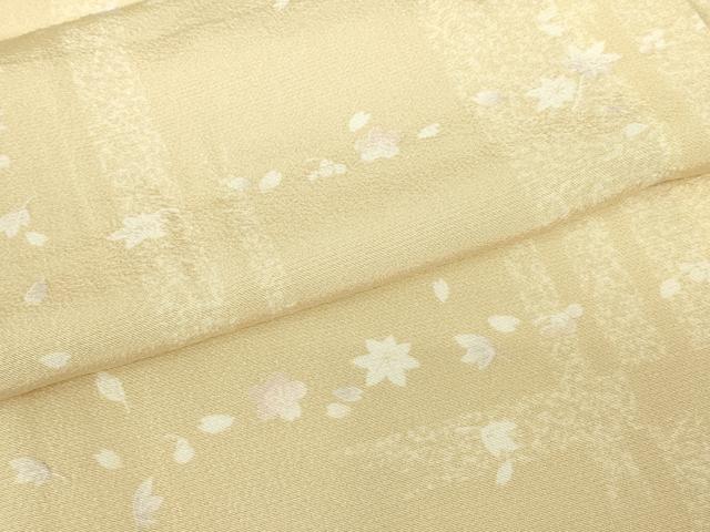 平和屋着物▽上質な小紋 単衣 舞桜格子文 正絹 逸品 未使用 DABH6292az