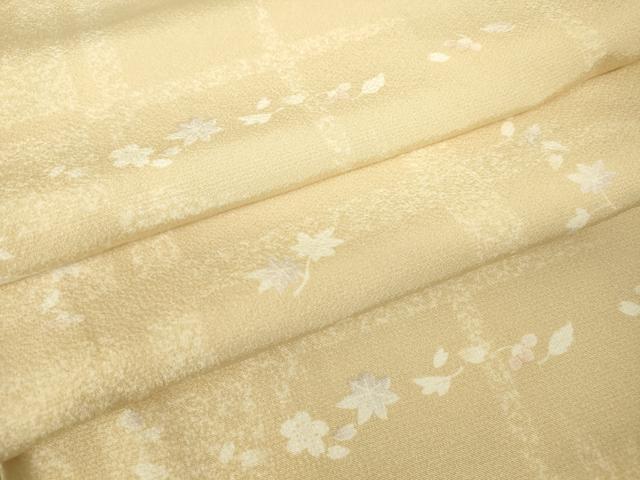 平和屋着物▽上質な小紋 単衣 舞桜格子文 正絹 逸品 未使用 DABH6292az