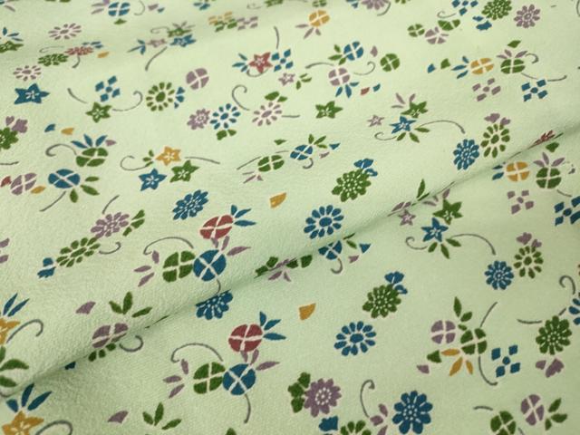 平和屋着物▽上質な小紋 単衣 菊唐草文 正絹 逸品 DABH6293az