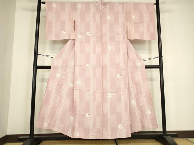 平和屋着物▽上質な小紋 単衣 雪輪兎文 正絹 逸品 DABH6294az