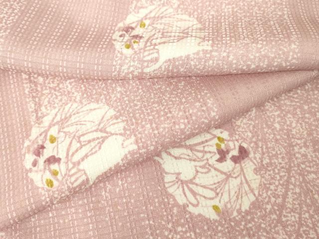 平和屋着物▽上質な小紋 単衣 雪輪兎文 正絹 逸品 DABH6294az