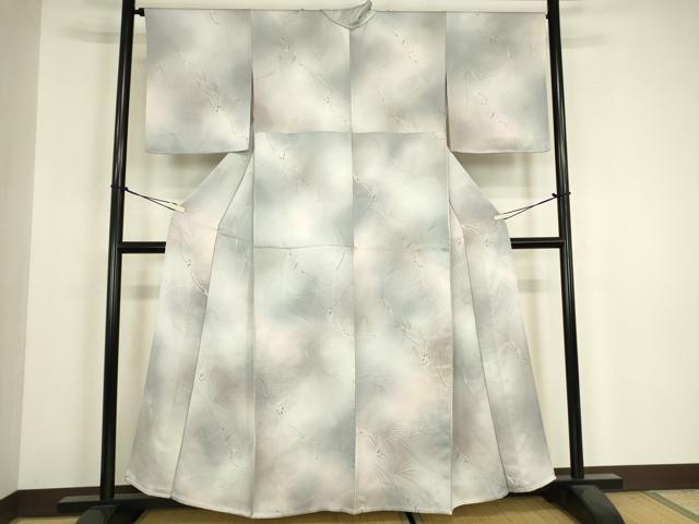 平和屋着物▽上質な小紋 単衣 松文 暈し染め 正絹 逸品 DABH6300az