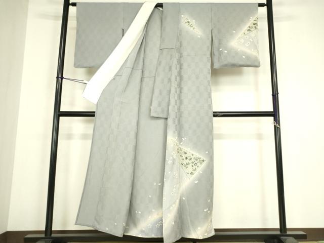 平和屋着物▽訪問着 単衣 舞桜文 暈し染め 金彩 正絹 逸品 DABH6304az