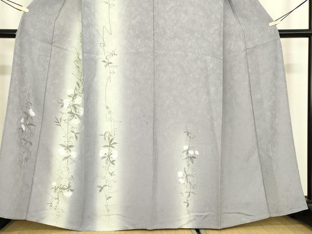 平和屋着物▽訪問着 単衣 草花文 手描き 暈し染め 正絹 逸品 DABH6308az