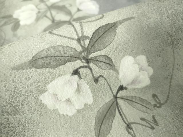 平和屋着物▽訪問着 単衣 草花文 手描き 暈し染め 正絹 逸品 DABH6308az
