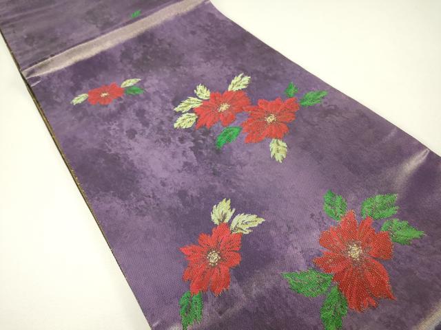 平和屋着物▼六通柄袋帯 舞花文 金糸 引箔 反端付き 正絹 逸品 DABH6374az