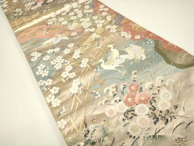 平和屋着物▼六通柄袋帯 九百錦 桜橋御所 金糸 正絹 逸品 DABH6386az
