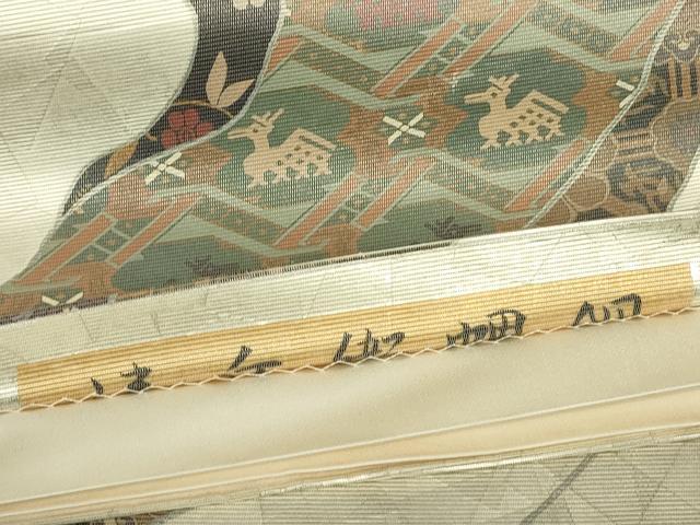 平和屋着物▼六通柄袋帯 螺鈿箔 名物裂 正絹 逸品 DABH6391az