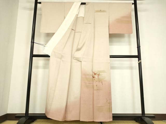 平和屋着物▽訪問着 単衣 駒刺繍 吉祥花文 金彩 正絹 逸品 DABH6396az