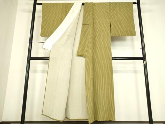 平和屋着物▽上質な小紋 単衣 小花 鬼しぼ縮緬 正絹 逸品 DABH6399az