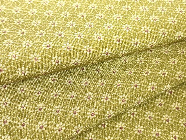 平和屋着物▽上質な小紋 単衣 小花 鬼しぼ縮緬 正絹 逸品 DABH6399az