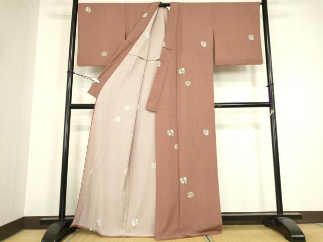 平和屋着物▽小紋 単衣 花丸文 金彩 洗える着物 DABH6424az