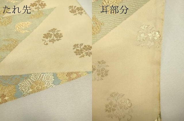 平和屋着物▼六通柄袋帯 正倉院名物裂花文 金銀糸 正絹 逸品 DABH6541az