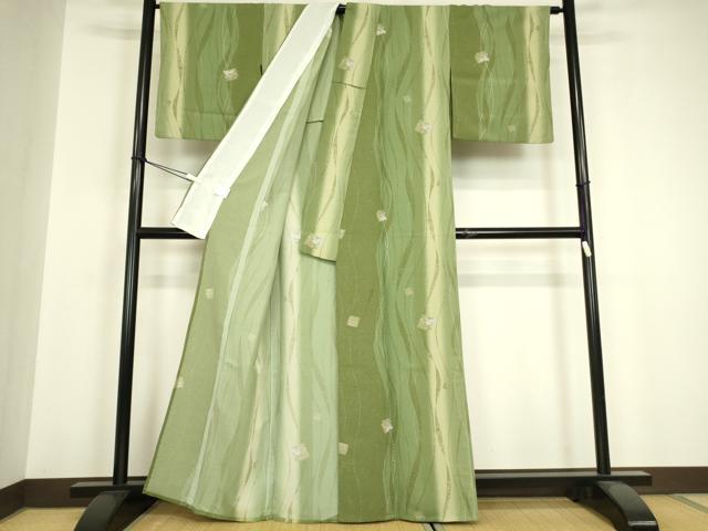 平和屋着物▽小紋 単衣 跳び兎 洗える着物 DABH6556az
