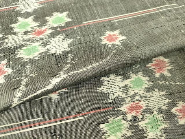 平和屋着物▽上質な紬 単衣 楓文 正絹 逸品 DABH6562az