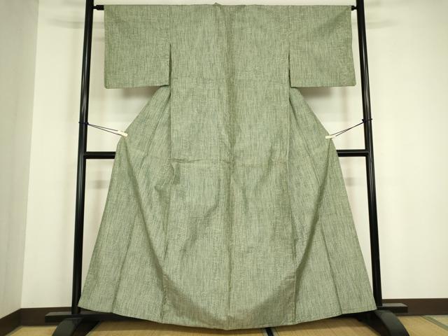 平和屋着物▽上質な紬 単衣 幾何学文 正絹 逸品 DABH6568az