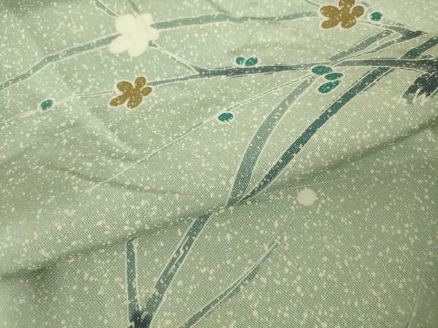平和屋着物▽上質な小紋 単衣 枝花文 暈し染め 正絹 逸品 DABH6572az