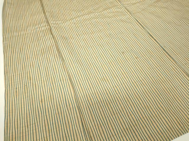 平和屋着物▽上質な紬 単衣 縞 正絹 逸品 DABH6601az