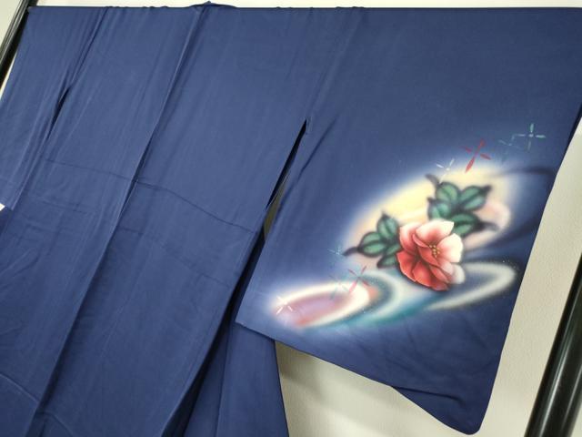 平和屋着物▽訪問着 単衣 草花文 暈し染め 銀彩 正絹 逸品 DABH6604az