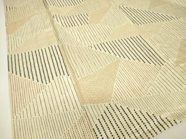 平和屋着物▽上質な小紋 単衣 切嵌め文様 正絹 逸品 DABH6605az