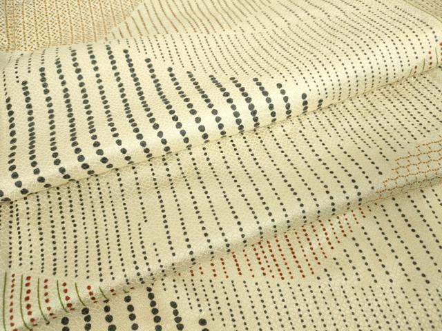 平和屋着物▽上質な小紋 単衣 切嵌め文様 正絹 逸品 DABH6605az