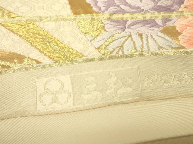 平和屋着物▼六通柄袋帯 唐織 天井花丸文 金糸 正絹 逸品 DABH6782az