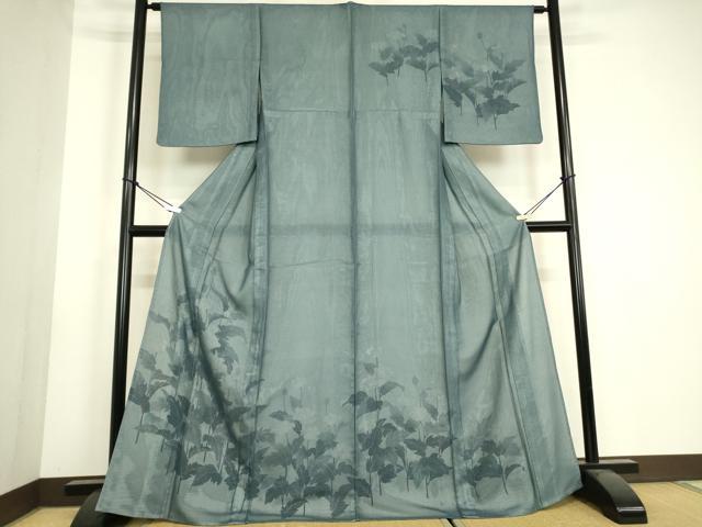 平和屋着物▽訪問着 無双 紗袷 紗×絽 友禅 草花文 正絹 逸品 DABH6809az