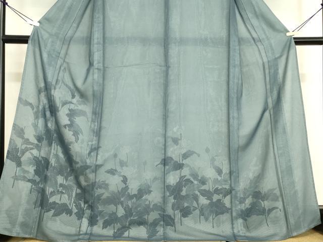 平和屋着物▽訪問着 無双 紗袷 紗×絽 友禅 草花文 正絹 逸品 DABH6809az