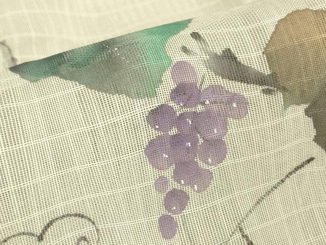 平和屋着物▽訪問着 無双 紗袷 紗×紗 葡萄蔦の葉 手描き 正絹 逸品 DABH6810az