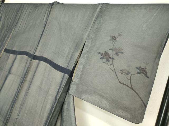 平和屋着物▽訪問着 無双 紗袷 紗×絽 舞蝶枝花文 正絹 逸品 DABH6813az
