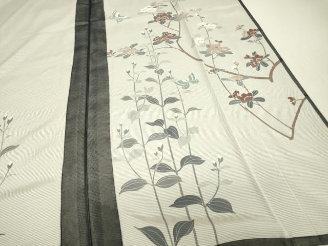 平和屋着物▽訪問着 無双 紗袷 紗×絽 舞蝶枝花文 正絹 逸品 DABH6813az