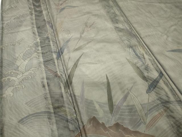 平和屋着物▽訪問着 無双 紗袷 紗×紗 立波文 金彩 正絹 逸品 未使用 DABH6818az