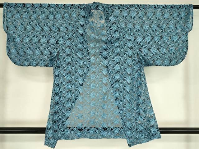平和屋着物▽道行コート スリーシーズン 春夏秋 塵除け 総レース 草花文 オンワード樫山 DABH6831az