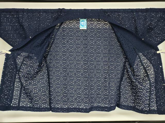 平和屋着物▽和装コート スリーシーズン 春夏秋 塵除け 総レース 花丸文 未使用 DABH6835az