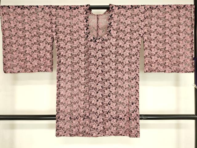 平和屋着物▽道行コート スリーシーズン 春夏秋 塵除け 総レース 草花文 ロング丈 DABH6849az