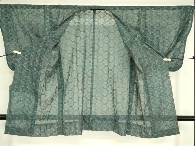 平和屋着物▽道行コート スリーシーズン 春夏秋 塵除け 総レース 草葉文 ロング丈 DABH6850az